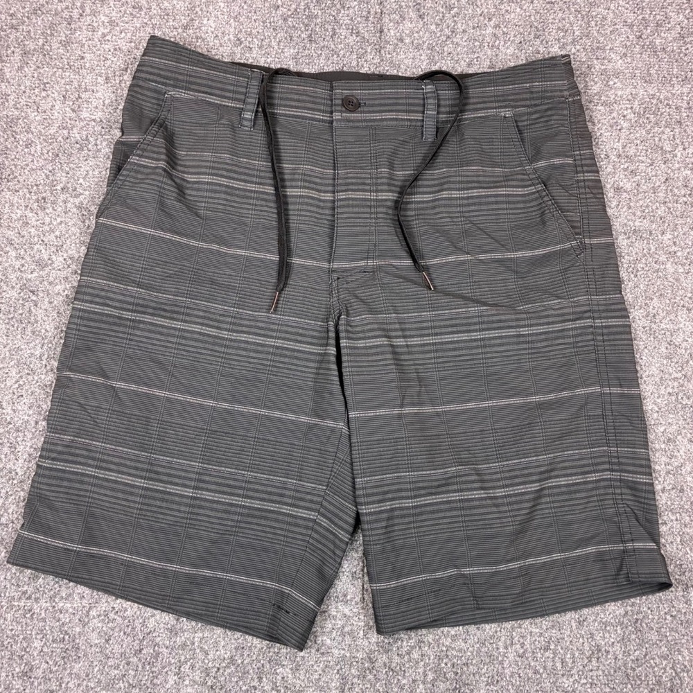 Mossimo Supply Co Mens Gray Plaid Hybrid Shorts Size W34 Board Shorts Drawstring